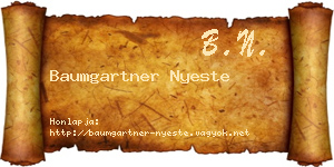 Baumgartner Nyeste névjegykártya